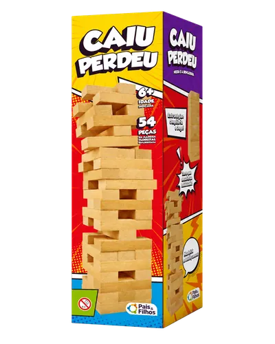 Caixa do jogo de blocos de madeira Caiu Perdeu